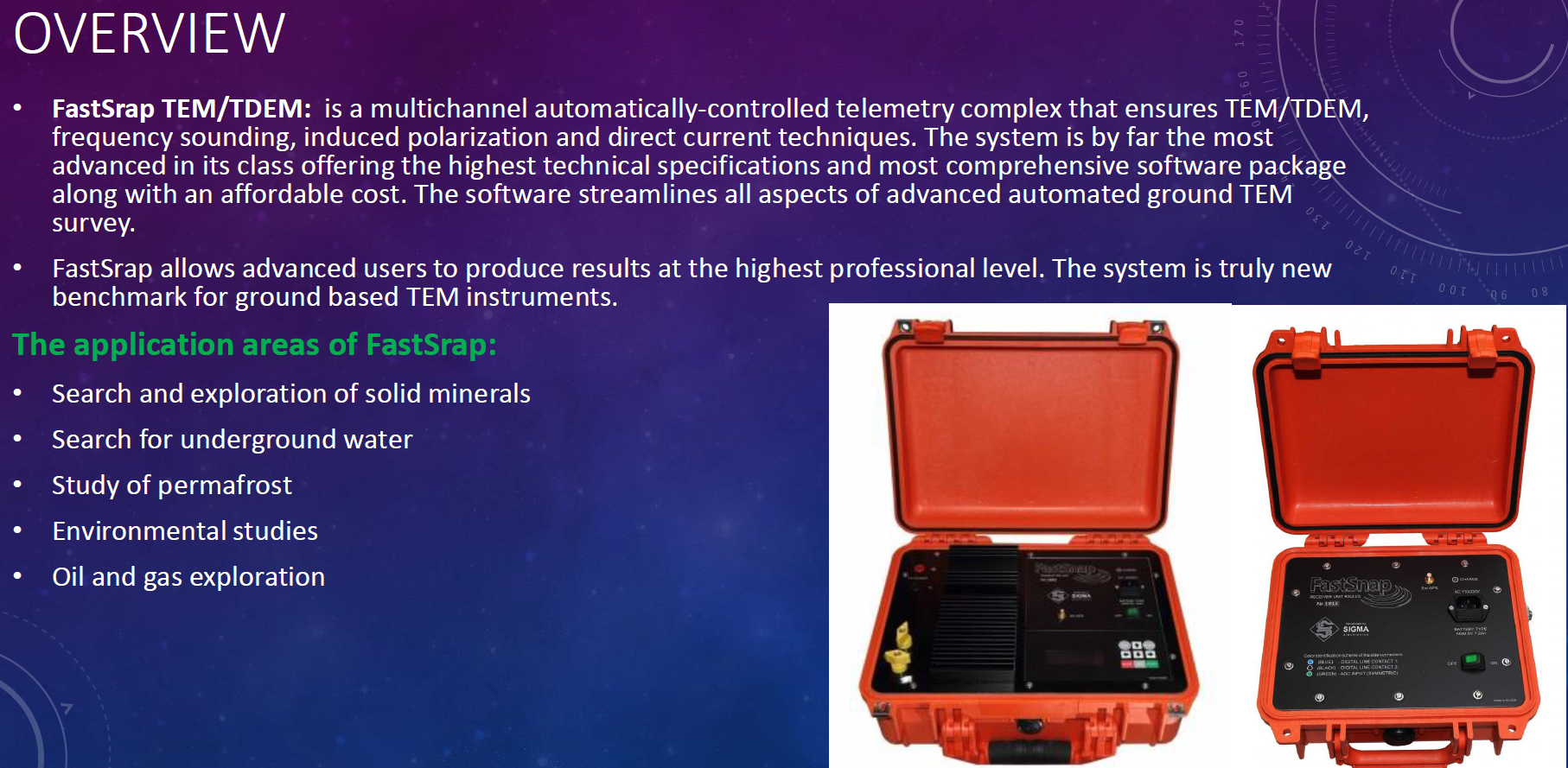 Geoelectrical and Electromagnetic TEM/TDEM Equipment