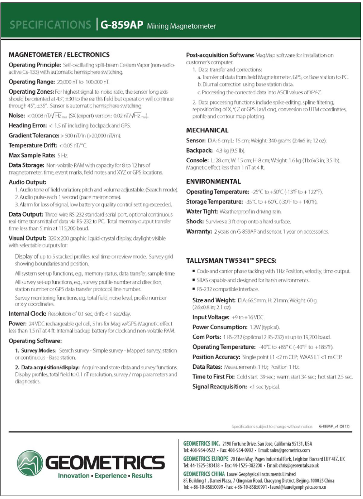 Magnetic Mapping System Equipment