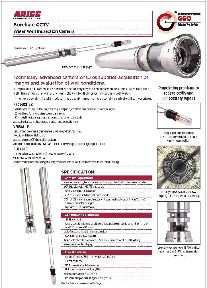 Borehole CCTV Equipment